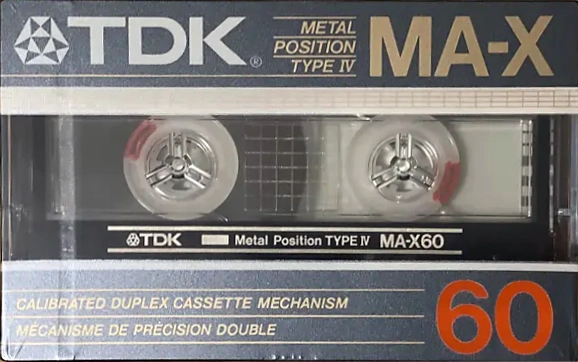 Compact Cassette TDK MA-X 60 Type I Normal 1986 North America