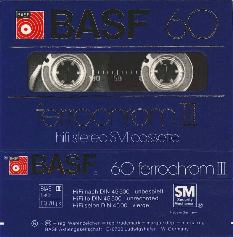 Compact Cassette BASF Ferrochrom 60 Type III Ferro Chrome 1979 Europe