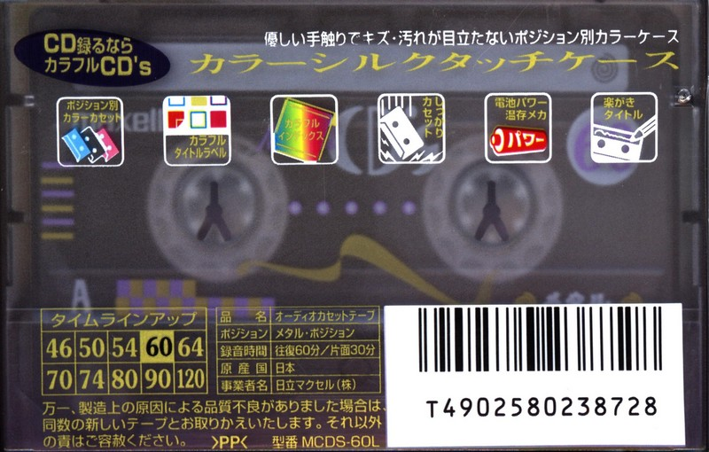 Compact Cassette Maxell Metal CD's 60 "MCDS-60L" Type IV Metal 1997 Japan