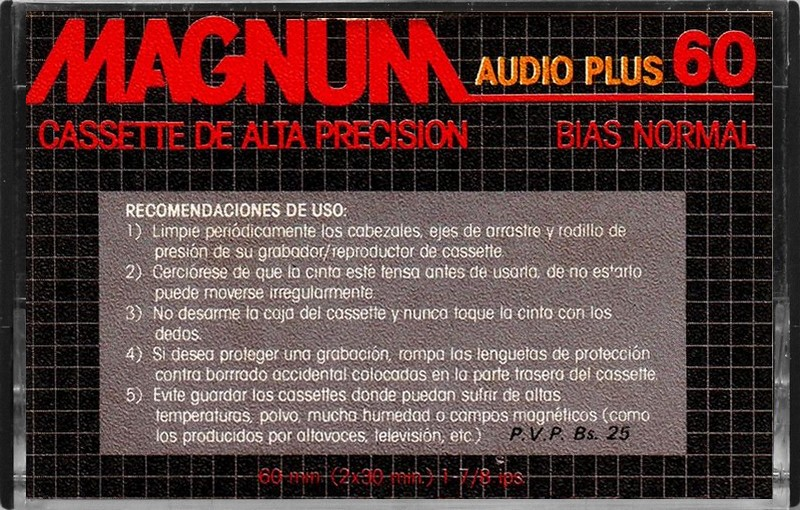 Compact Cassette Magnum Audio Plus 60 Type I Normal 1988 Venezuela