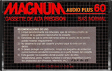 Compact Cassette Magnum Audio Plus 60 Type I Normal 1988 Venezuela