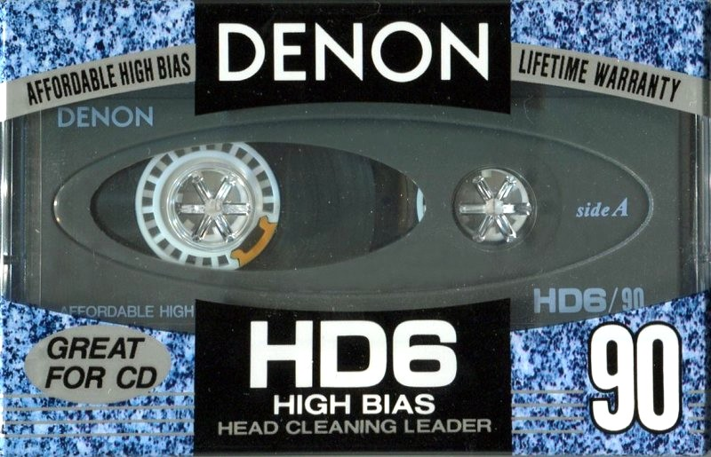Compact Cassette Denon HD6 90 "HD6-90TE" Type II Chrome 1992 North America