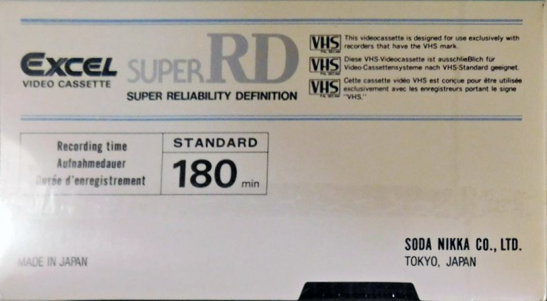 VHS, Video Home System Excel 180 "Super RD" Type I Normal Europe