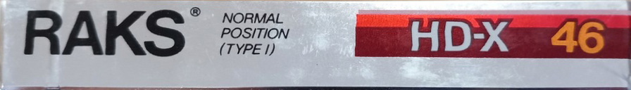 Compact Cassette RAKS HD-X 46 Type I Normal 1989 Europe