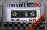 Compact Cassette Maxell MX 60 Type IV Metal 1978 Japan