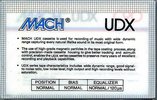 Compact Cassette Mach UDX 90 Type I Normal USA