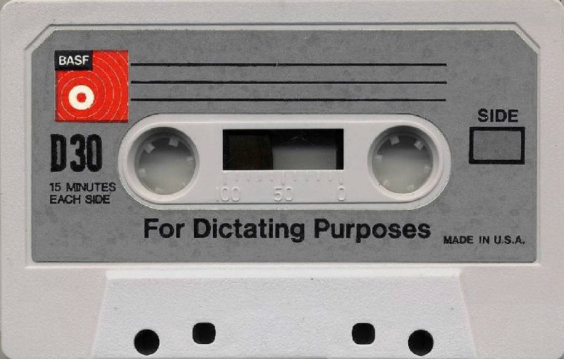 Compact Cassette BASF 30 Dictating Cassette 1970 USA