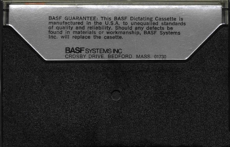 Compact Cassette BASF 30 Dictating Cassette 1970 USA
