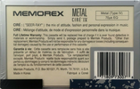 Compact Cassette Memorex Cire IV 110 Type IV Metal 1991 Canada, USA