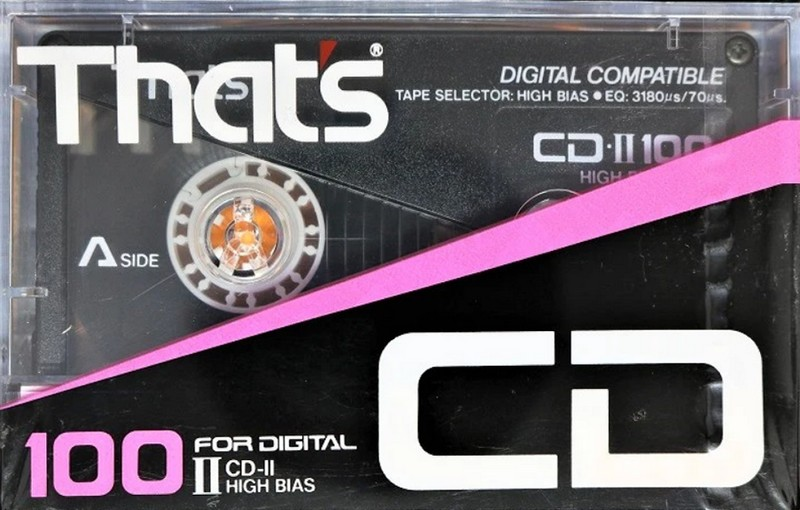 Compact Cassette Thats CD 100 "CD-II" Type II Chrome 1987 USA