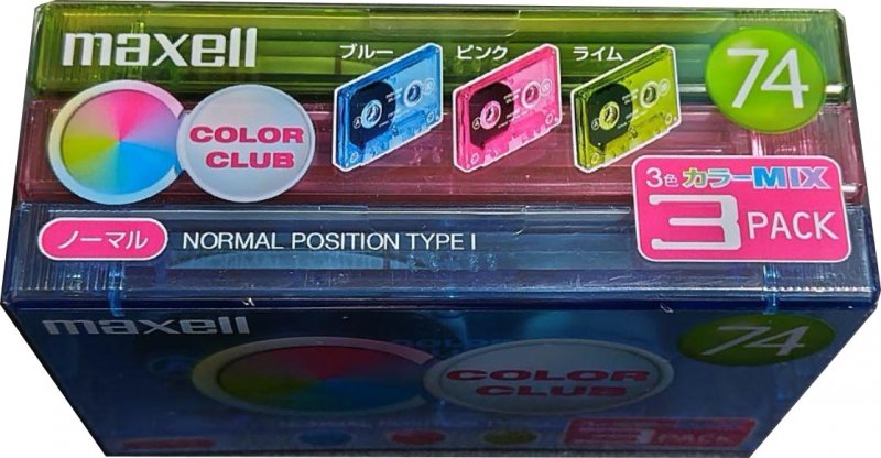 3 pack Maxell Color Club 74 "CC-74MIX.3P" Type I Normal 2001 Japan