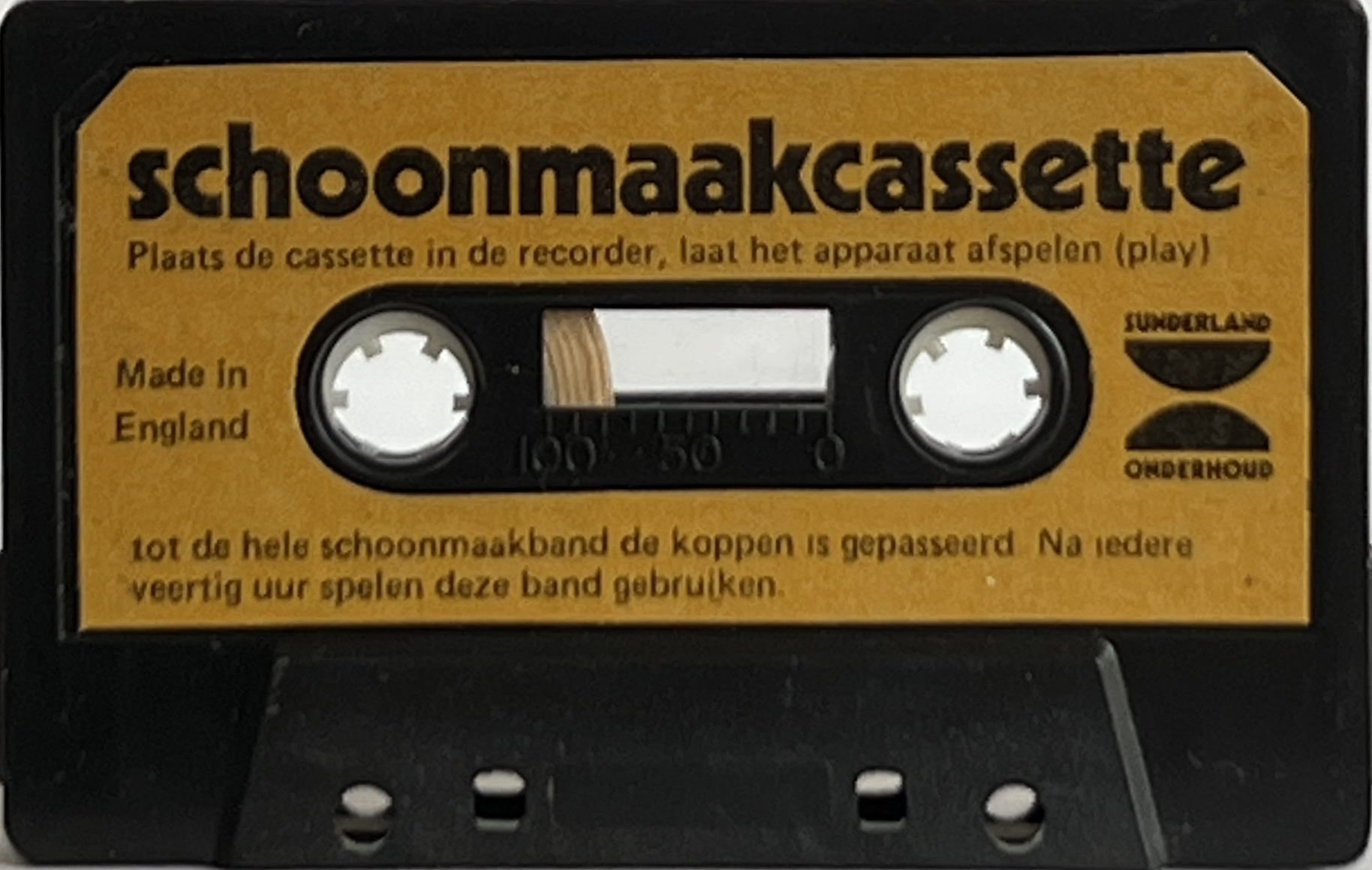 Compact Cassette Sunderland "Schoonmaakcassette" Cleaning Cassette Netherlands