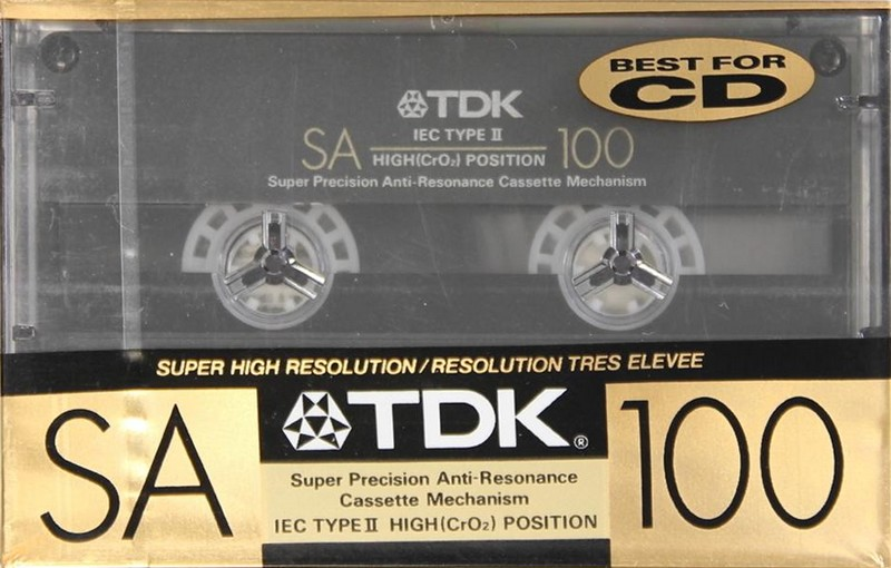 Compact Cassette TDK SA 100 "SA100" Type II Chrome 1989 North America