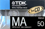 Compact Cassette TDK MA 50 "MA-50G" Type IV Metal 1987 Japan