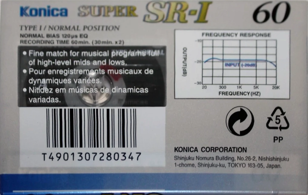 Compact Cassette Konica SR-I 60 Type I Normal 1996 Europe