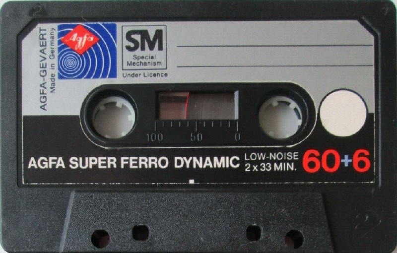 Compact Cassette AGFA Super Ferro Dynamic 60+6 Type I Normal 1977 Europe