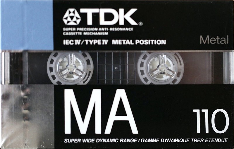 Compact Cassette TDK MA 110 "MA110" Type IV Metal 1988 North America