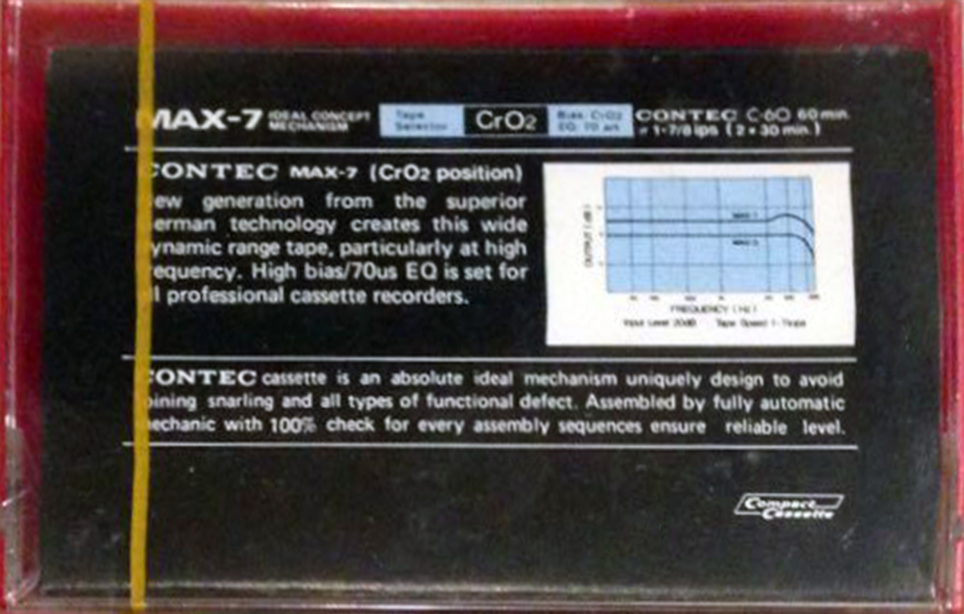 Compact Cassette Contec MAX-7 60 Type II Chrome USA