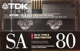 Compact Cassette TDK SA 80 "SA-80SE" Type II Chrome 1990 Australia, Europe