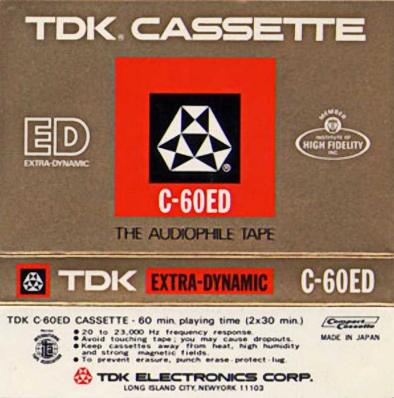 Compact Cassette TDK ED 60 "C-60ED" Type I Normal 1972 USA