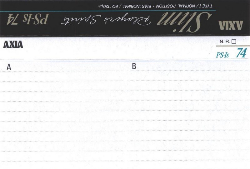 Compact Cassette AXIA PS-Is 74 "PS-1S A 74" Type I Normal 1990 Japan