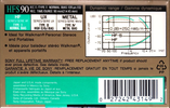 Compact Cassette Sony HF-S 90 "For Walkman and Portables" Type I Normal 1992 USA