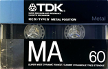 Compact Cassette TDK MA 60 Type IV Metal 1988 USA