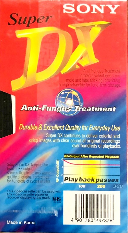 VHS, Video Home System Sony Super DX 240 Type I Normal 1993 Europe