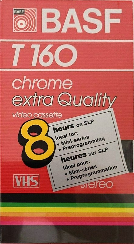 VHS, Video Home System BASF Extra Quality 160 Type II Chrome 1985 North America