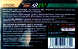 Compact Cassette TDK AR 100 "AR100" Type I Normal 1990 North America