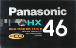Compact Cassette Panasonic HX 46 "RT-HX46" Type II Chrome 1989 Japan