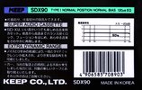 Compact Cassette KEEP SDX 90 Type I Normal 1986 Japan