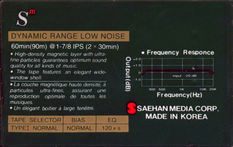Compact Cassette Media SM 60 Type I Normal 1990 South Korea