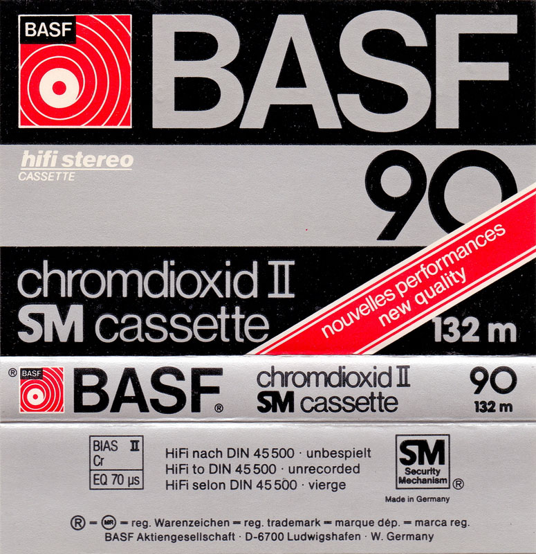 Compact Cassette BASF Chromdioxid II 90 Type II Chrome 1979 Europe