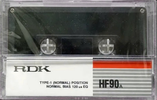 Compact Cassette RDK 90 Type I Normal 1984 Hong Kong