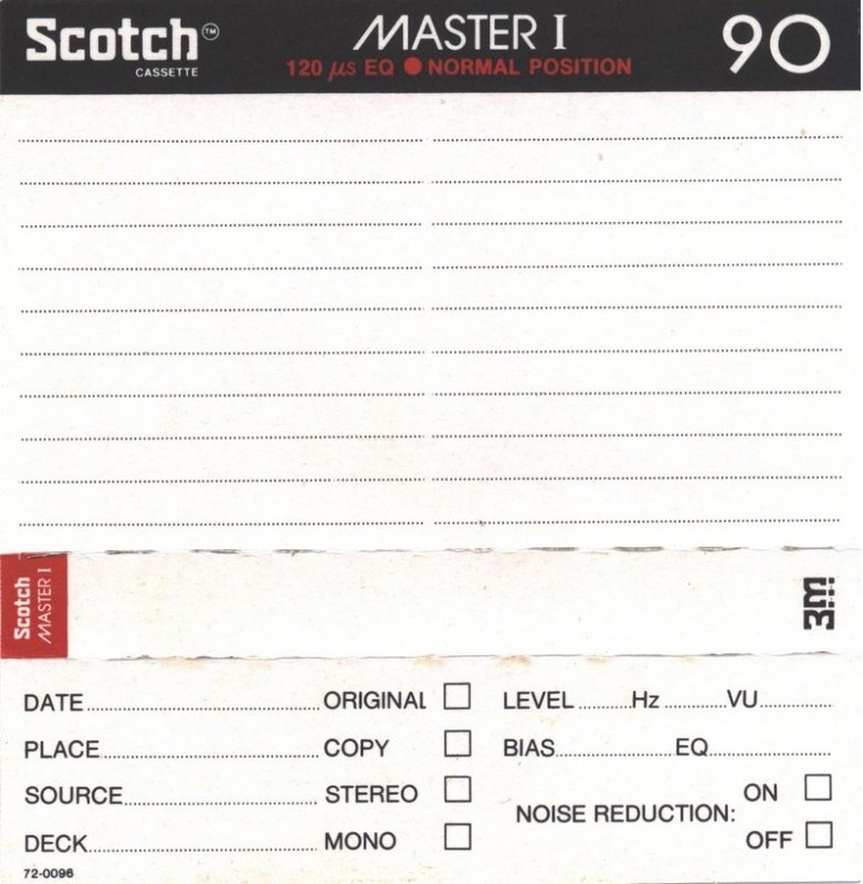 Compact Cassette Scotch Master I 90 Type I Normal 1977 Europe