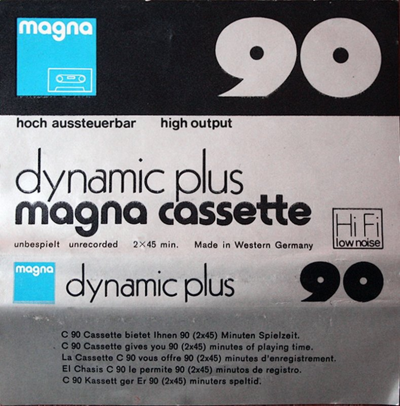 Compact Cassette Magna Dynamic Plus 90 Type I Normal 1978 Europe
