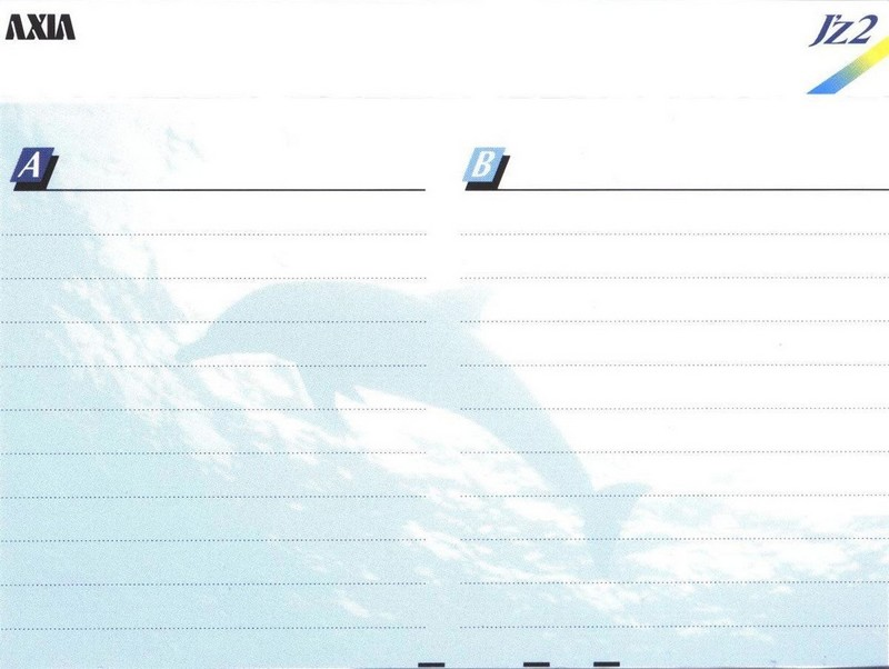 Compact Cassette AXIA J`z 2 120 "JZ2F 120" Type II Chrome 1996 Japan