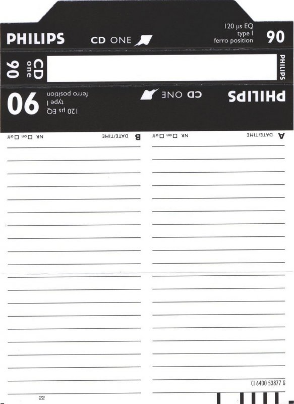 Compact Cassette Philips CD One 90 Type I Normal 1997 Europe