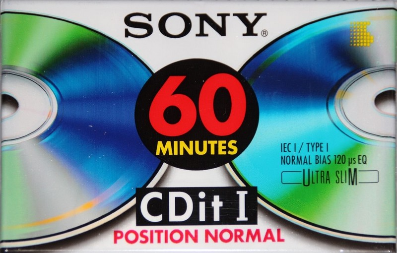 Compact Cassette Sony CDit I 60 "C-60CDIT1A" Type I Normal 1992 Europe