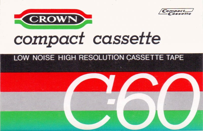 Compact Cassette Crown / Crown Radio Corporation 60 Type I Normal Switzerland