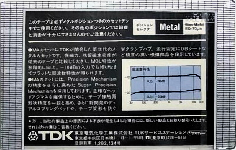 Compact Cassette TDK MA 90 Type IV Metal 1979 Japan