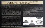 Compact Cassette Denon HD8 75 Type II Chrome 1988 USA