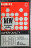Compact Cassette Philips Super Quality 60 "New Improved Quality" Type I Normal 1975 Europe