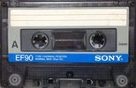 Compact Cassette Sony EF 90 "V1 non transparent gasket" Type I Normal 1985 Europe