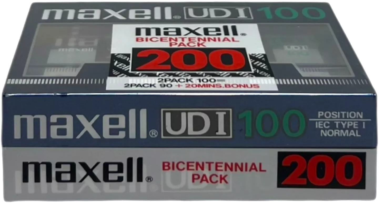 2 pack Maxell UDI / UD1 100 "Bicentennial pack 200" Type I Normal 1985 Europe