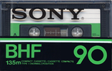 Compact Cassette Sony BHF 90 Type I Normal 1978 North America