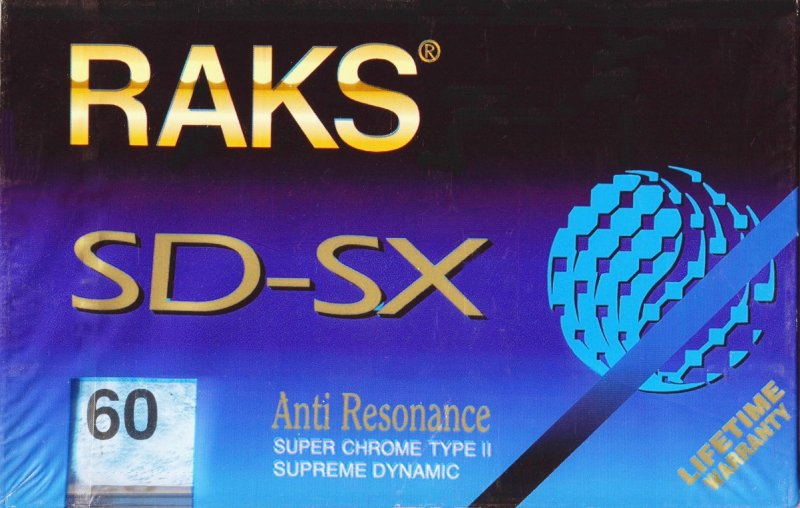 Compact Cassette RAKS SD-SX 60 Type II Chrome 1993 Europe