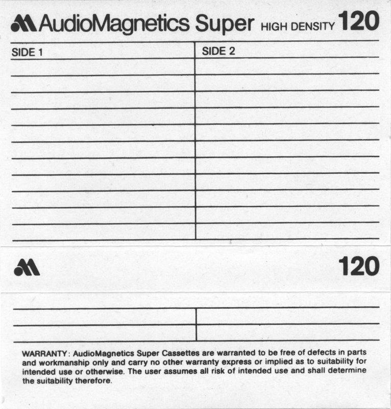 Compact Cassette Audio Magnetics Super 120 Type I Normal 1977 Europe