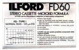 Compact Cassette Ilford FD 60 "Ferro Dinamic" Type I Normal 1984 Europe
